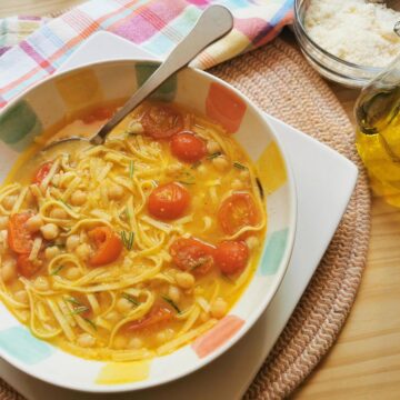 Traditional Tuscan chickpea and pasta soup.