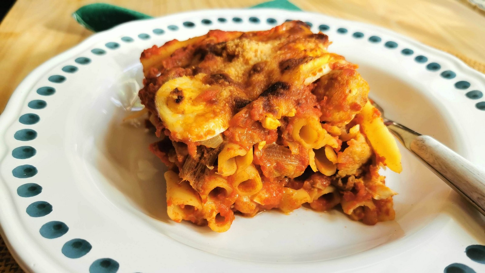 Traditional baked ziti alla Lucana from Basilicata.