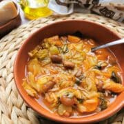 Tuscan minestrone with orzo pasta.