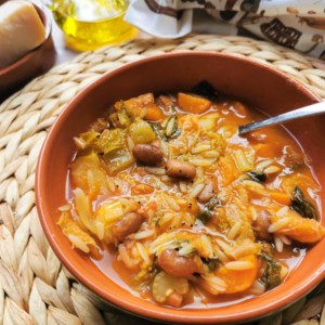 Tuscan minestrone with orzo pasta