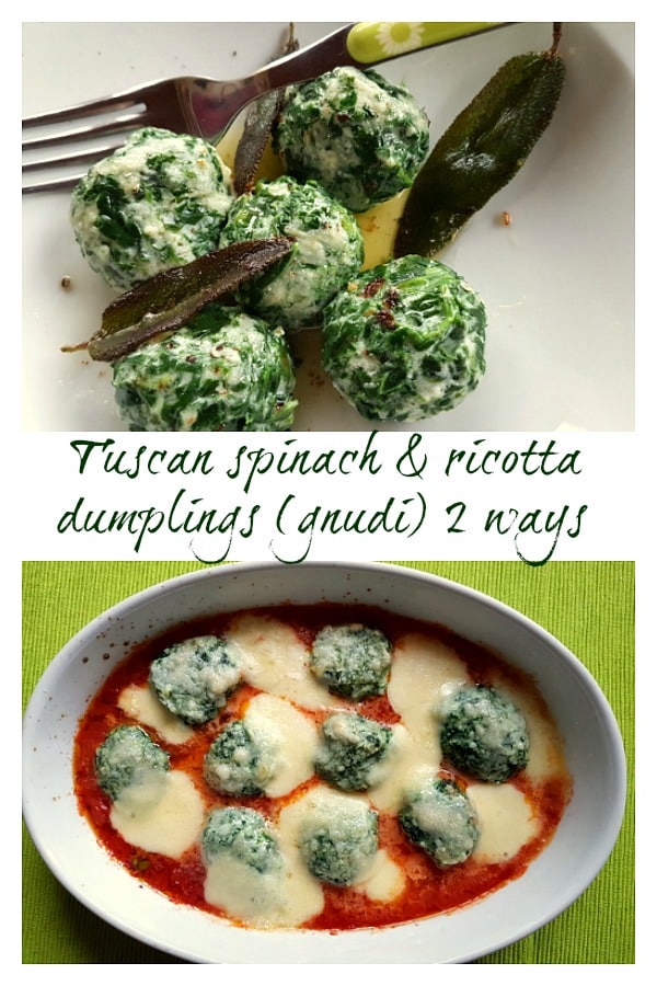 Tuscan spinach and ricotta dumplings gnudi