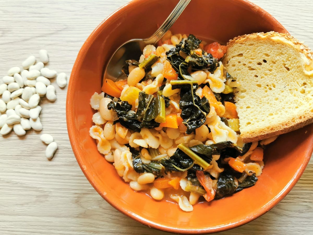 Tuscan kale white bean and pasta soup