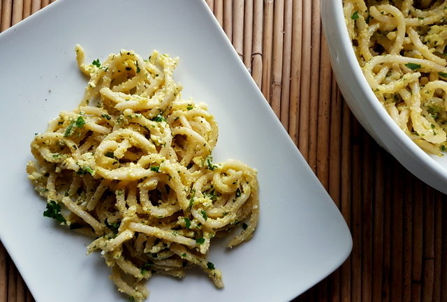 Tuscan pici pasta all'etrusca