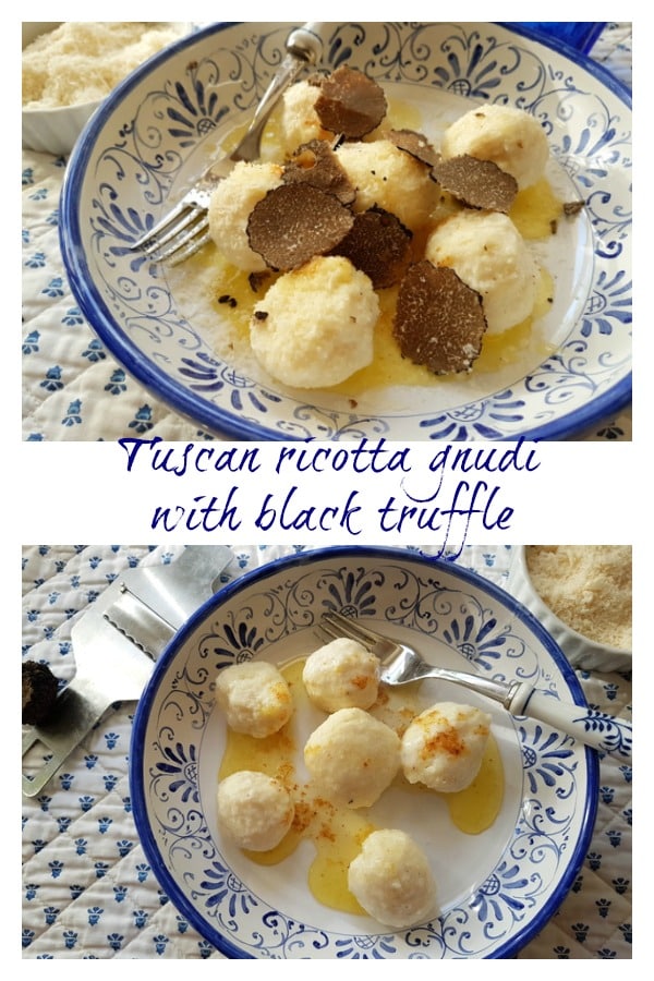 Tuscan ricotta gnudi with black truffle 