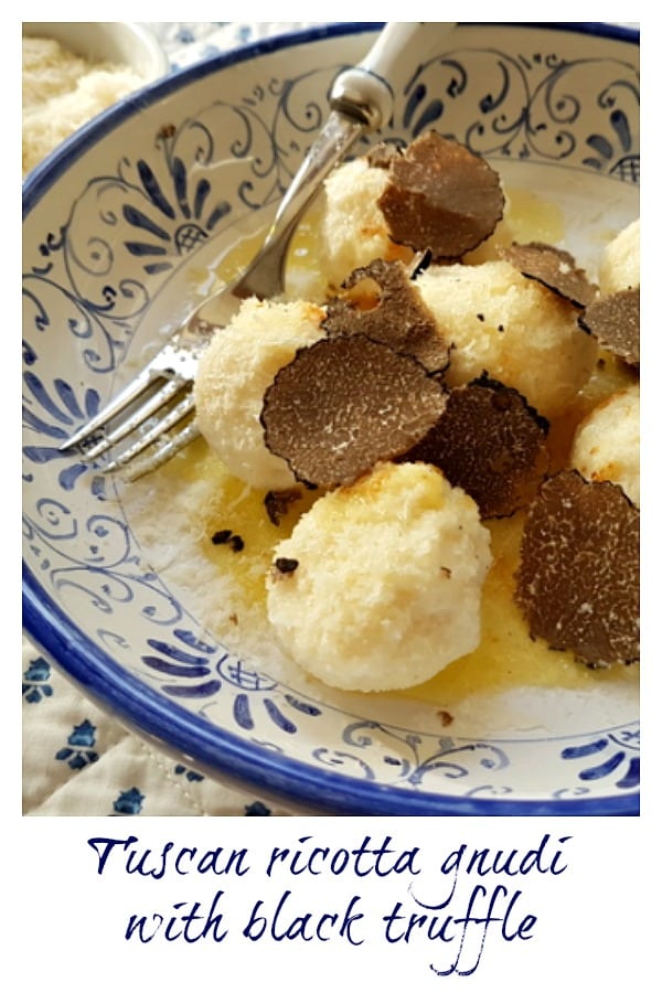 Tuscan ricotta gnudi with black truffle