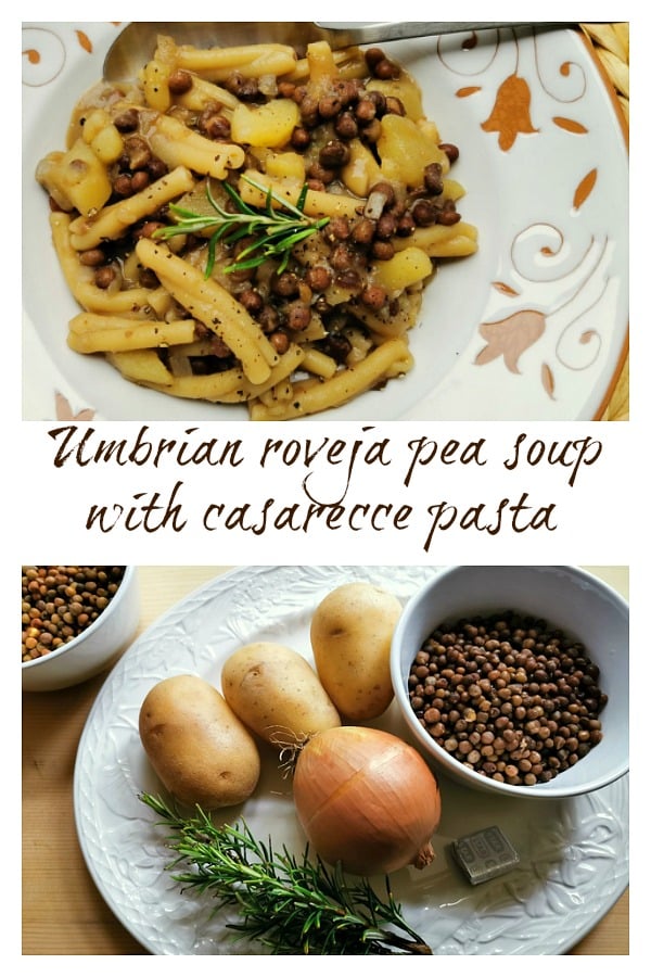 Roveja wild pea soup with pasta recipe from Umbria