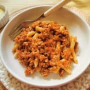 Veal ragu with homemade maccheroni.