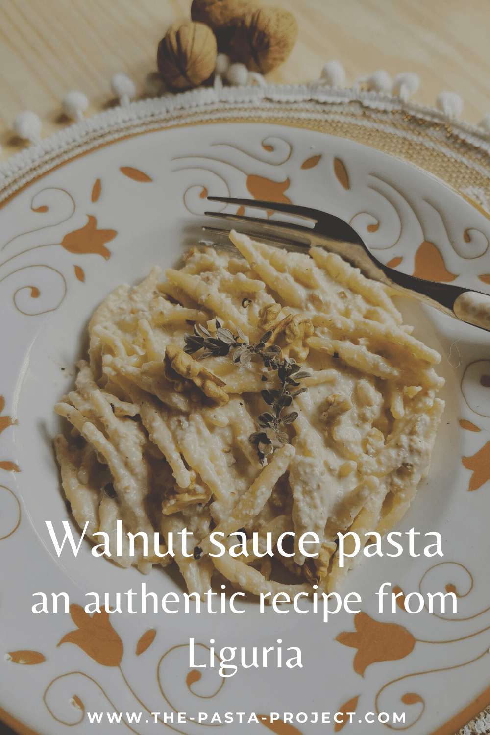 Walnut sauce pasta recipe from Liguria