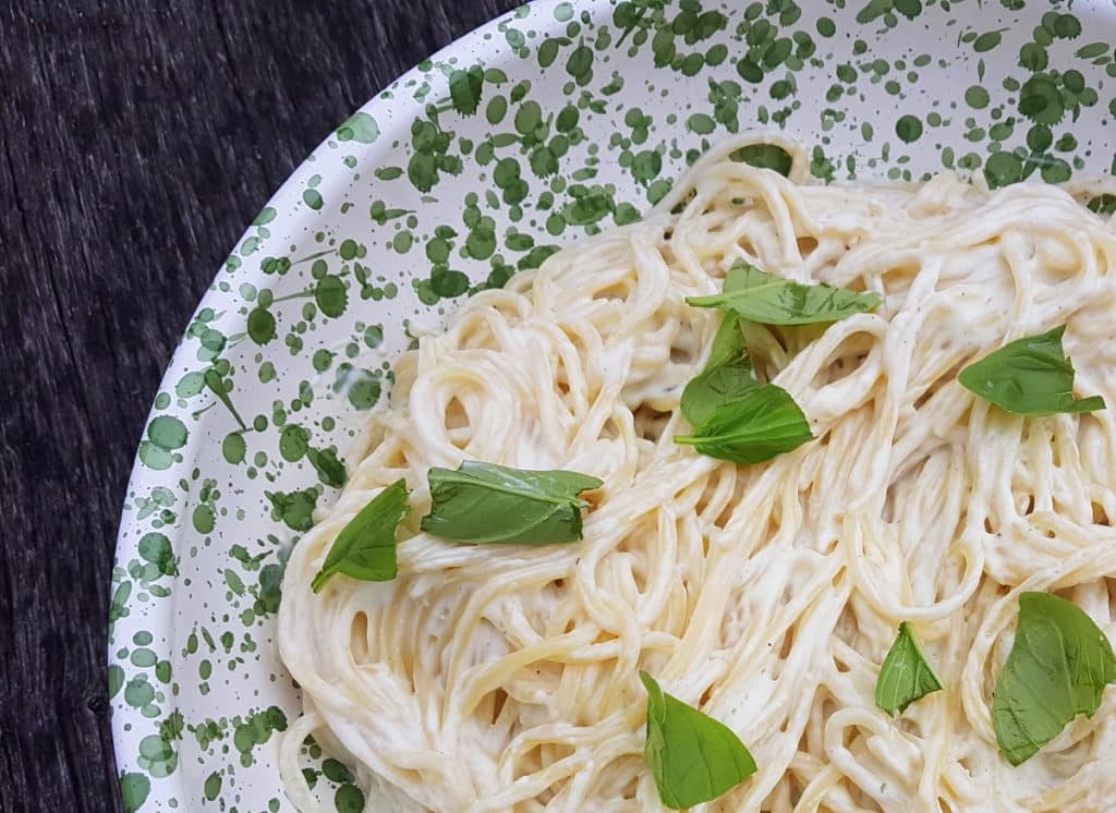 Spaghetti al limone with ricotta and basil