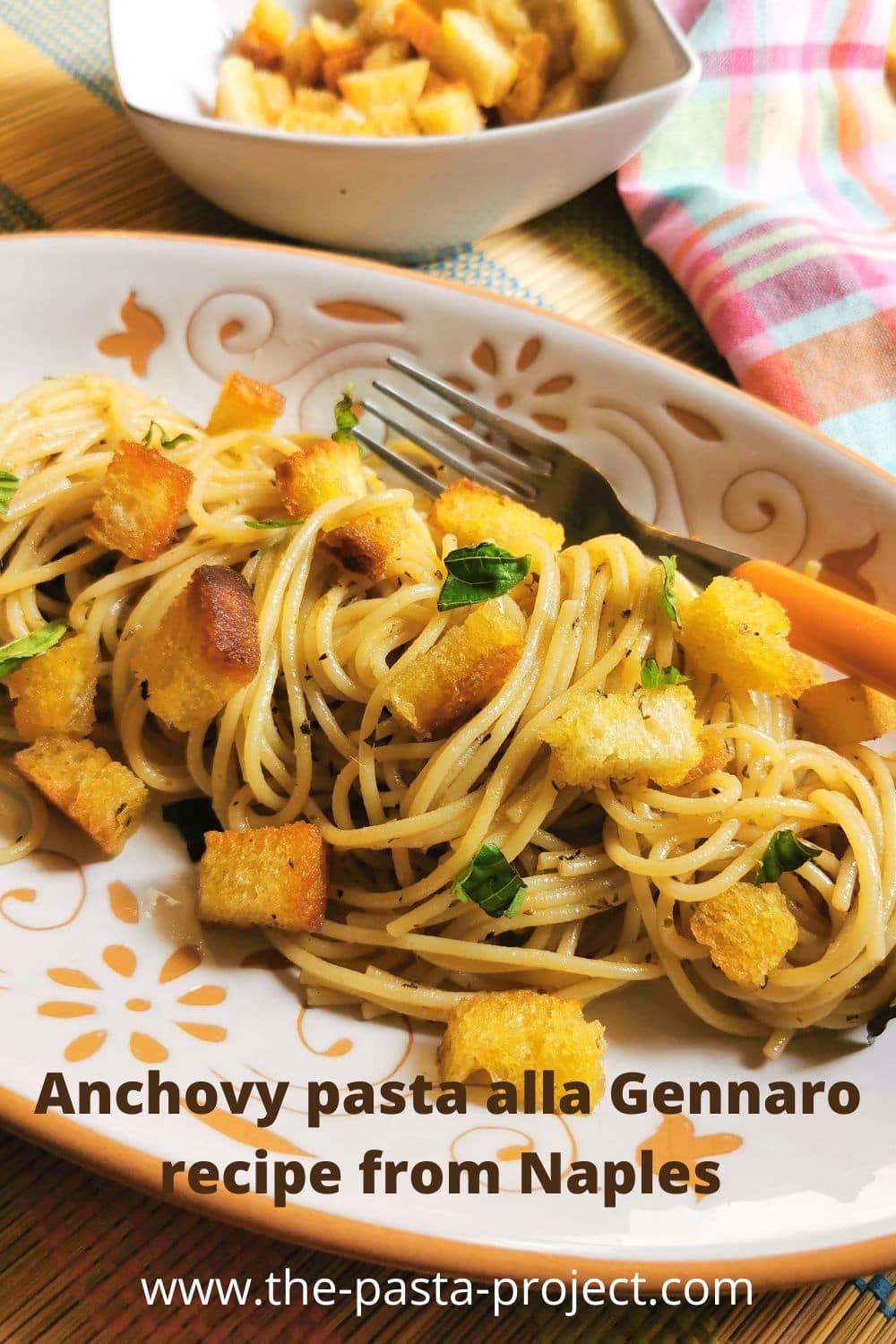 Anchovy pasta from Naples (spaghetti alla Gennaro).