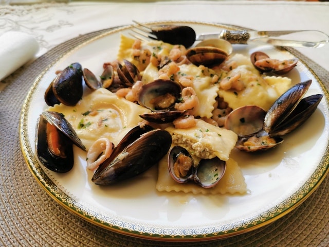 baked fish ravioli from Liguria