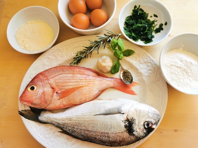 ingredients for fish ravioli