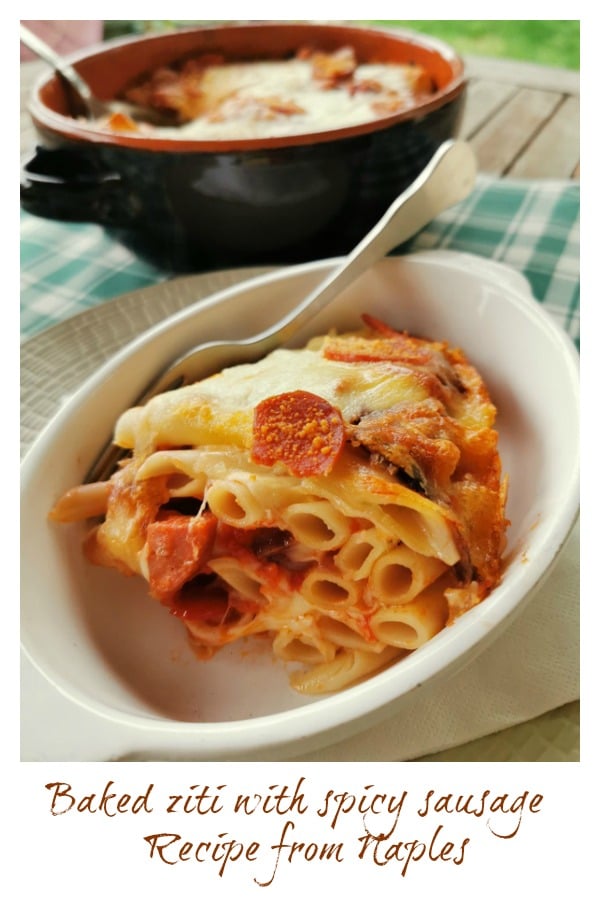 baked ziti with spicy sausage long image