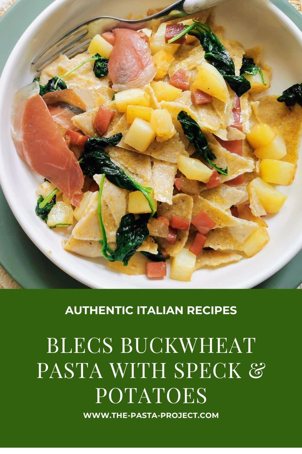 Verticle image for Pinterest of blecs buckwheat pasta recipe.