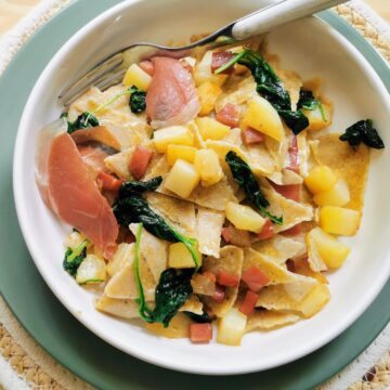 Blecs rustic buckwheat pasta from Friuli.