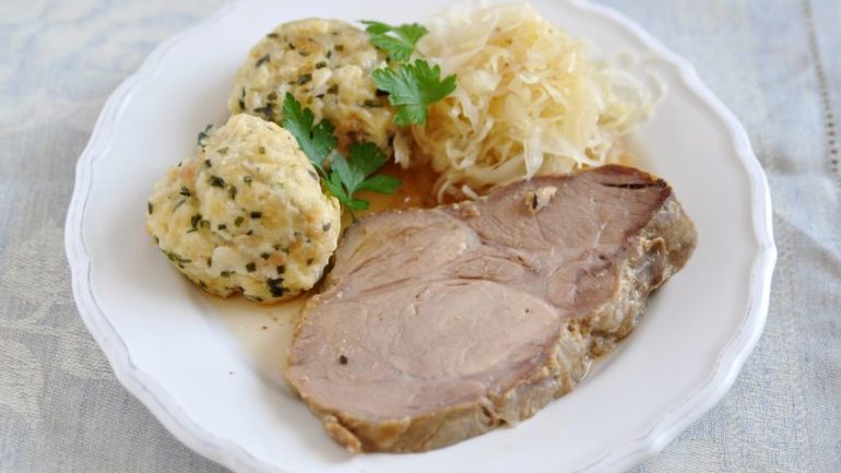 canederli with roast pork