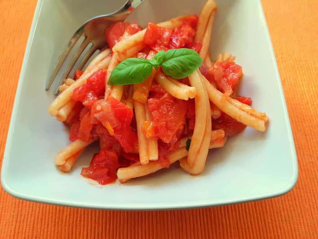 casarecce with peperonata