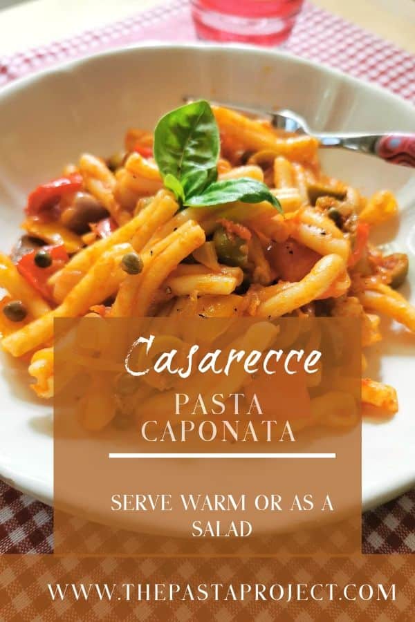 casarecce pasta caponata