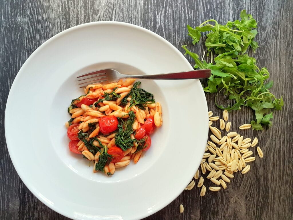 vegetarian pasta recipe cavatelli with rocket