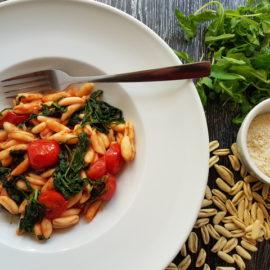 cavatelli pasta with rocket (arugula)