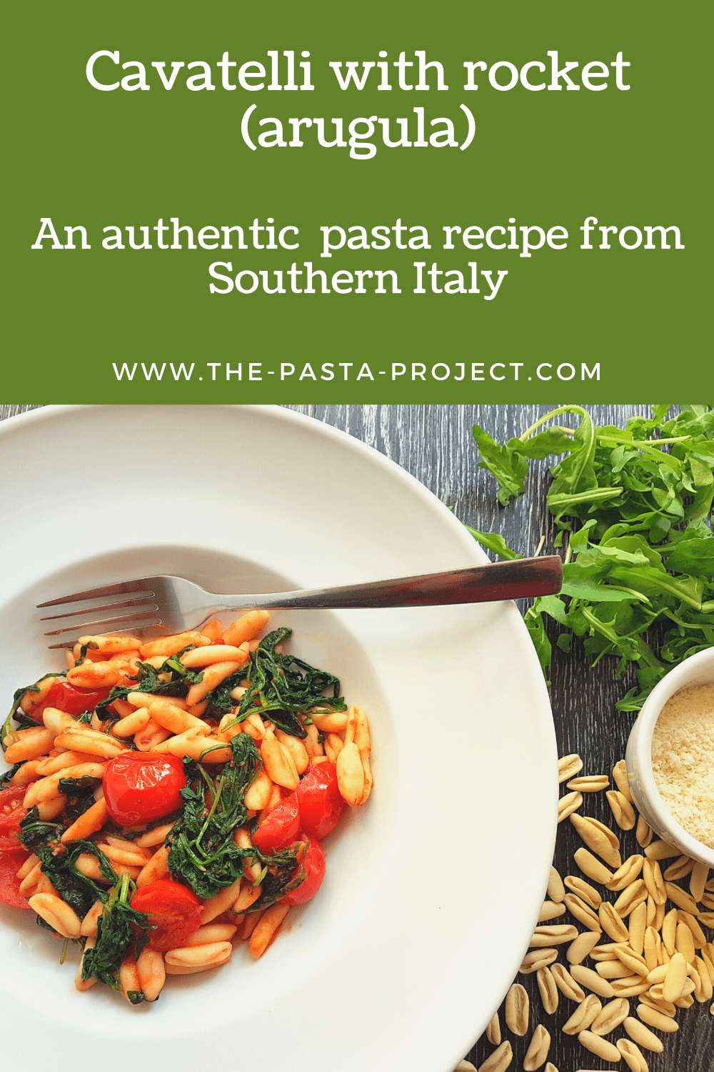 Cavatelli pasta with rocket (arugula)