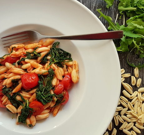 cavatelli pasta with rocket (arugula)