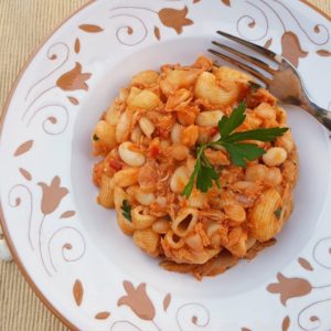 Chifferi elbow pasta with cannellini beans and tuna