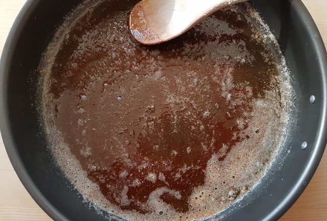 cinnamon and butter melting in pan