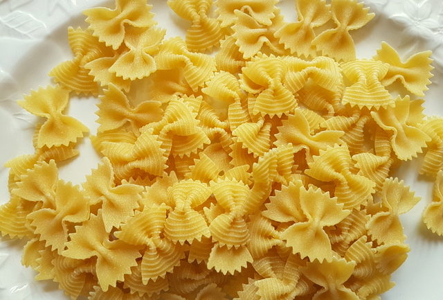 ridged farfalle (bow-tie) pasta from La Molisana