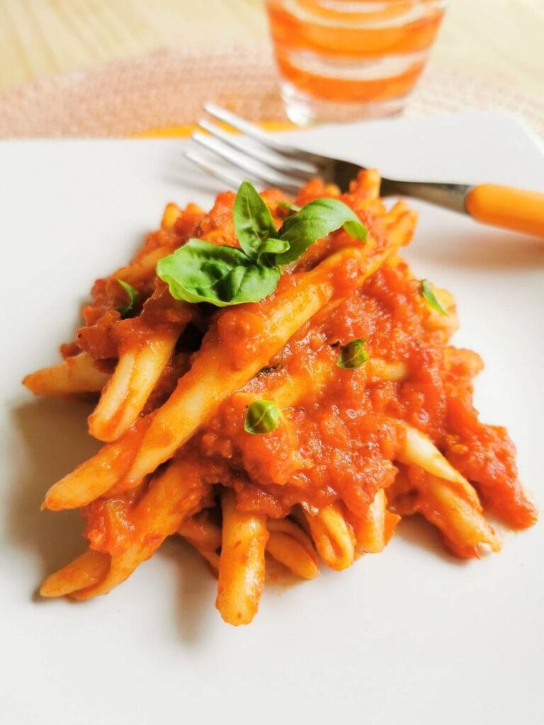 spicy fileja pasta with nduja from Calabria