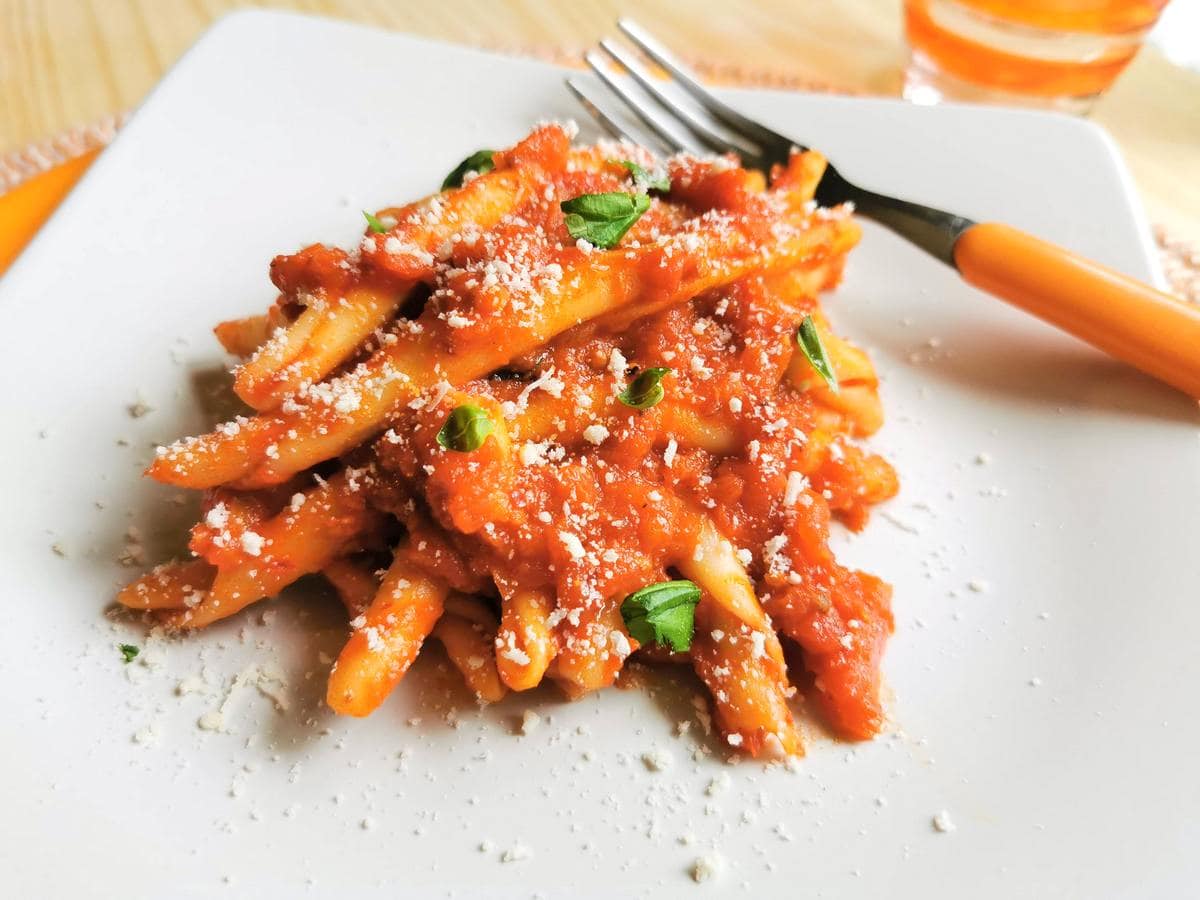 Fileja pasta with nduja.