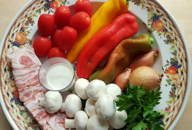 ingredients for garganelli pasta alla zingara