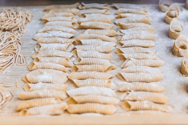 homemade garganelli pasta 