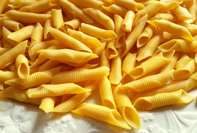 Dried garganelli pasta