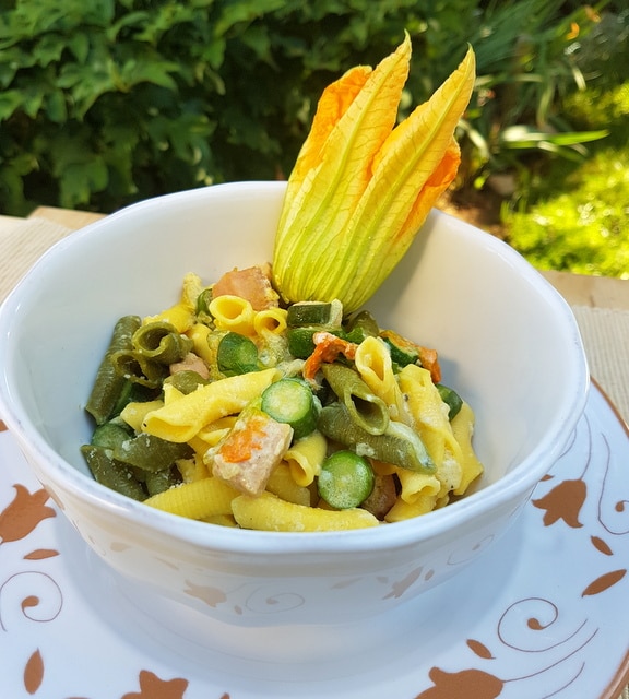 Pasta with zucchini flowers, saffron and ham Page 2 of 2 The Pasta