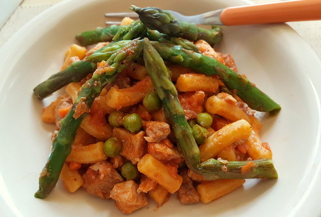 gargati pasta with spring ragu