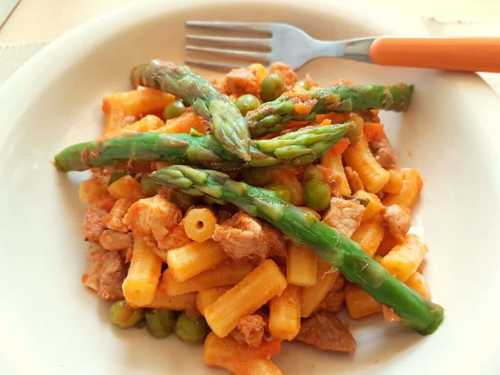 gargati pasta with spring ragu 