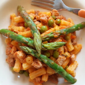 gargati pasta with spring ragu