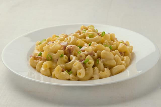 macaroni and cheese on white plate