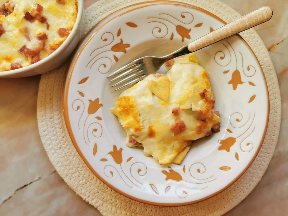 Ham and cheese pasta bake from the South Tyrol (Alto Adige).