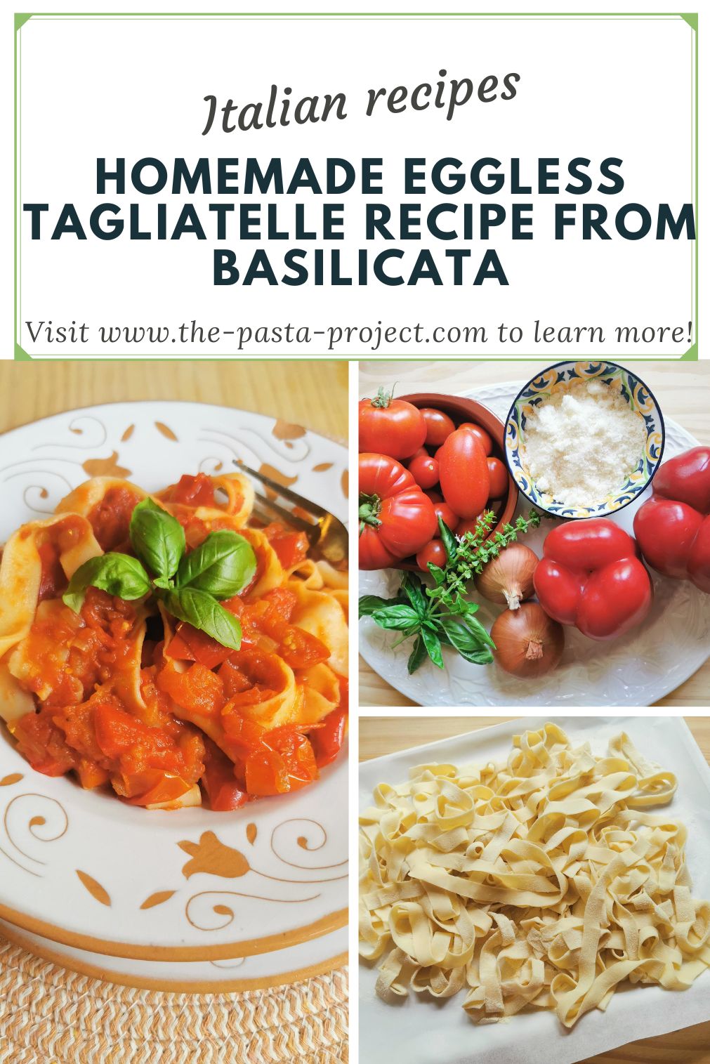 Italian homemade eggless (vegan) tagliatelle del compare recipe.