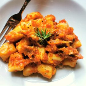 homemade gnocchi with duck ragu