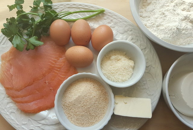 ingredients for homemade smoked salmon cannelloni 