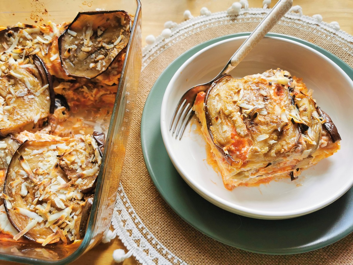 Lasagna alla Norma, meatless eggplant lasagna.