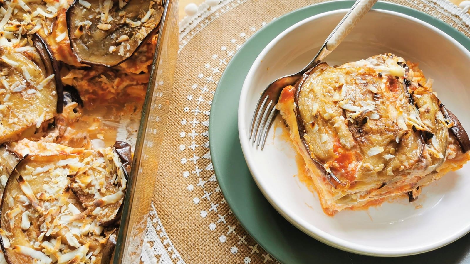 Lasagna alla Norma, meatless eggplant lasagna.