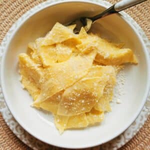 Maltagliati pasta with mascarpone.