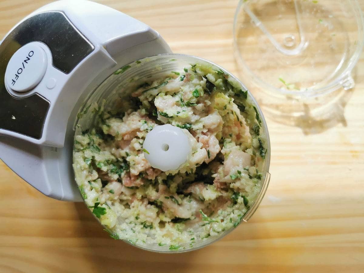 Guanciale, parsley, onion, garlic and celery blended in food processor to make a paste.