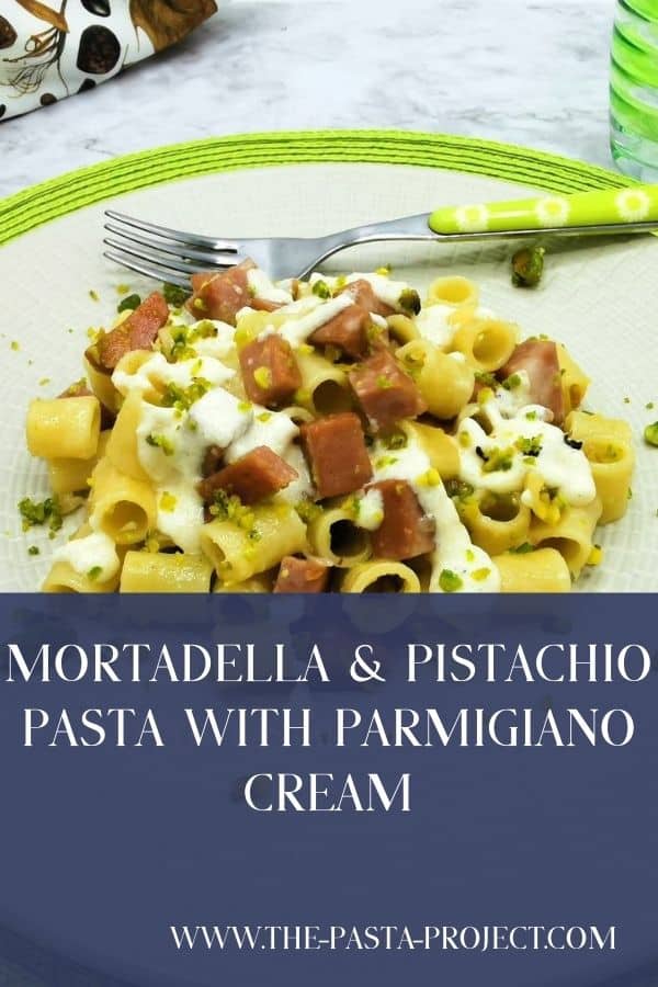 Mortadella and pistachio pasta