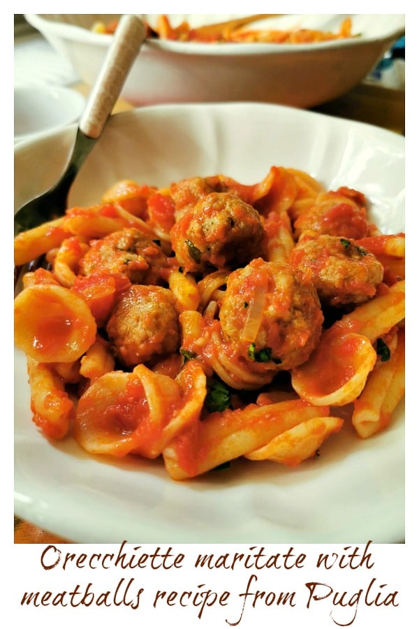 orecchiette maritate with meatballs