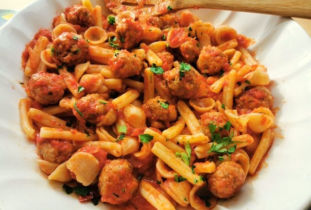 orecchiette with meatballs